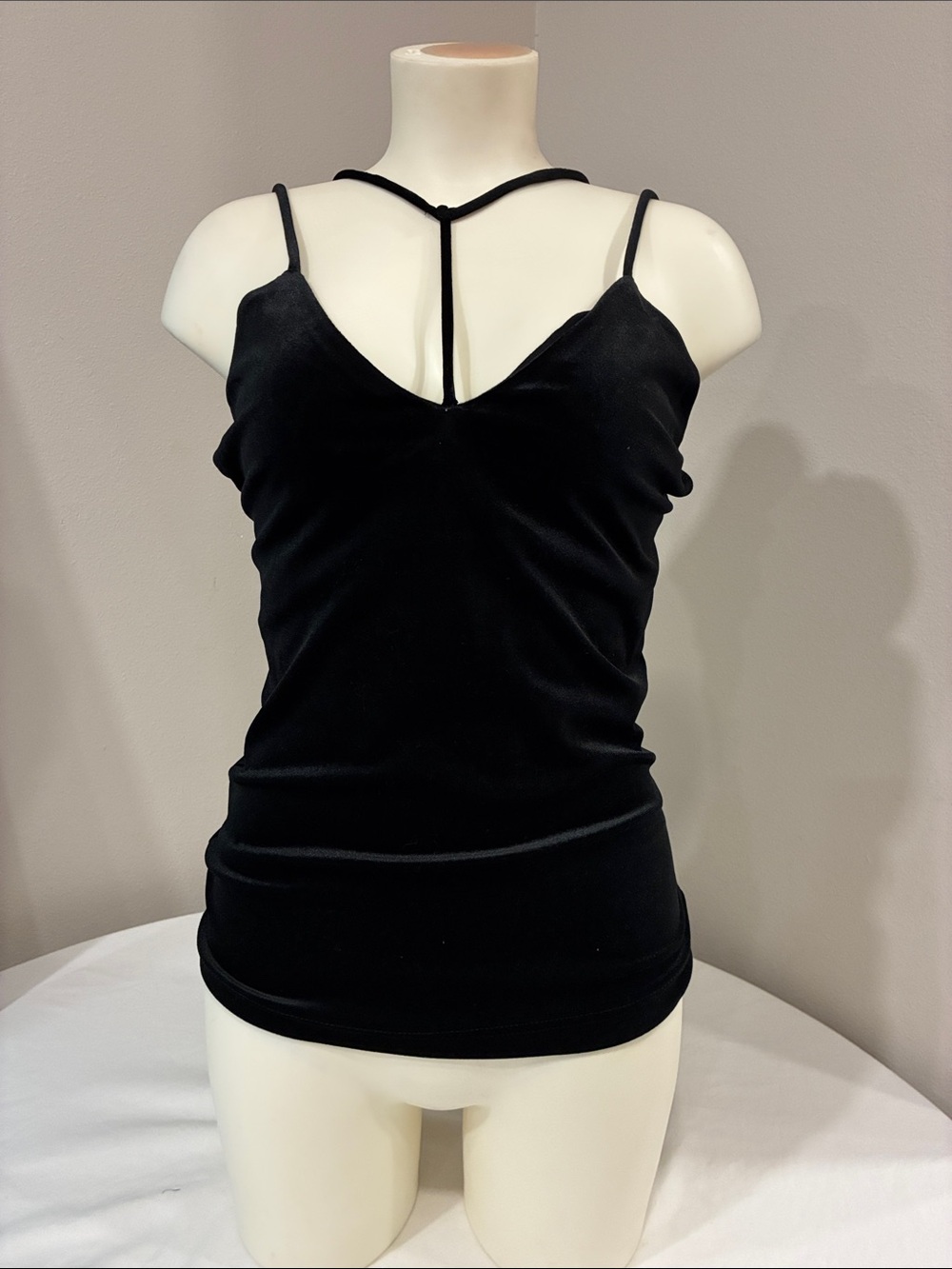 Black Strappy V-Neck Camisole Top